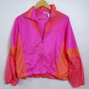 Avia Hot Pink & Orange Colorblock Bomber Jacket